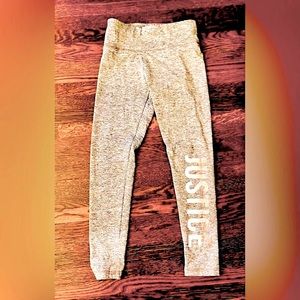 Justice girls leggings. Gray.  Size 8. Great condition.